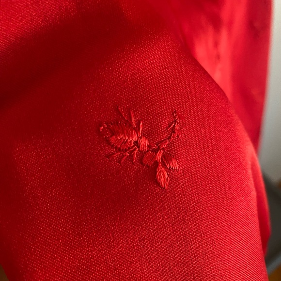 Vintage 90s Y2K All That Jazz Red Satin Dress Sz 7/8 Square Neck Cocktail - Picture 7 of 7